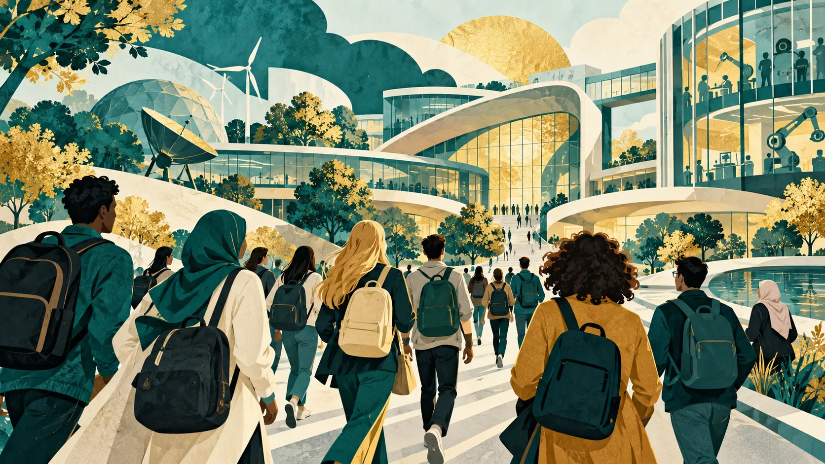 Conceptual editorial illustration: TU Delft reports growth in first-year enrolments